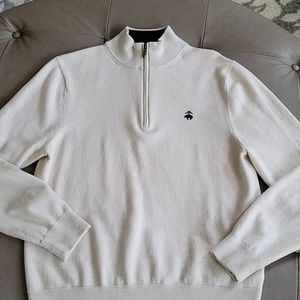 Brooks Brothers Cream 1/4 zip sweater